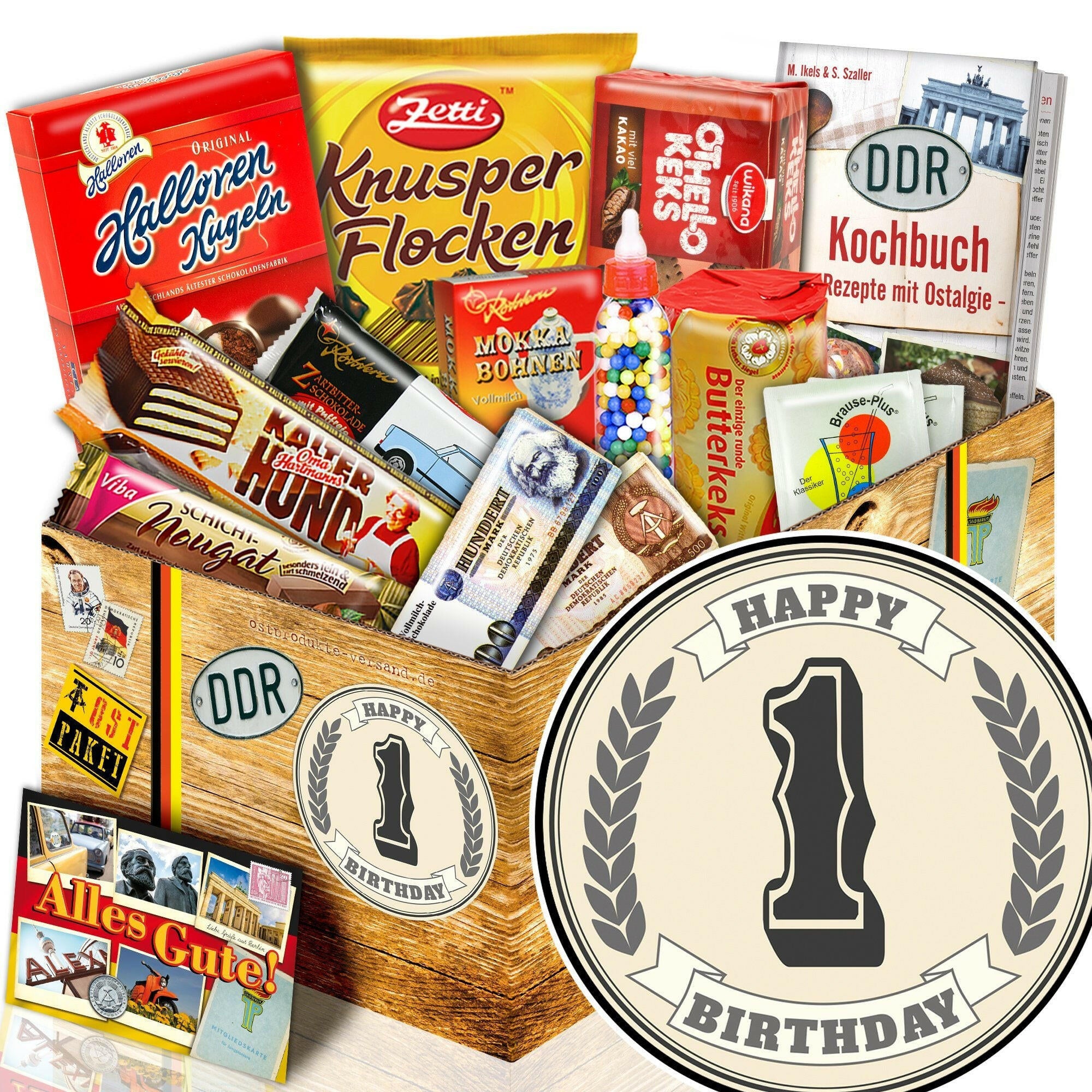1 Zahl - Süßigkeiten Set DDR L - Ossiladen I Ostprodukte Versand