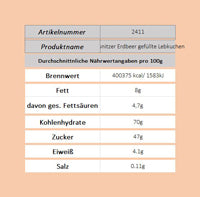 Echte Pulsnitzer Lebkuchen - Erdbeer-gefüllte-Kuchen, 200g.