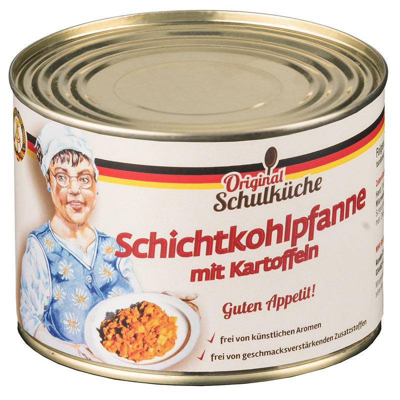 Original Schulküche Schichtkohlpfanne mit Kartoffeln - Ossiladen I Ostprodukte Versand