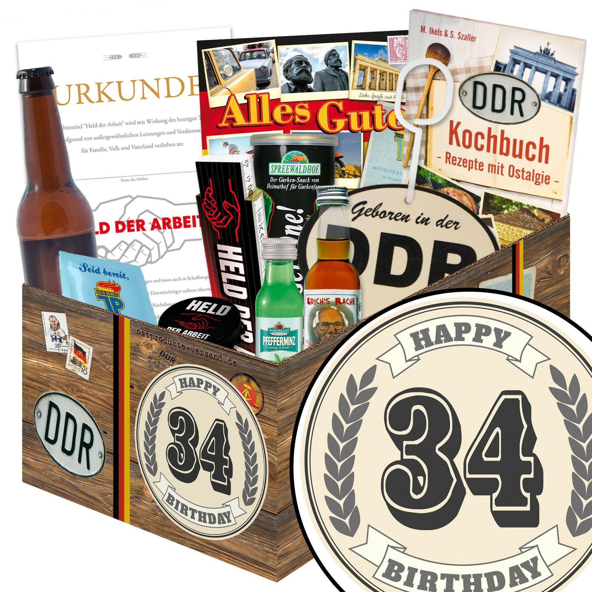 34 Zahl - Geschenkset Ostpaket "Männer Box" - Ossiladen I Ostprodukte Versand