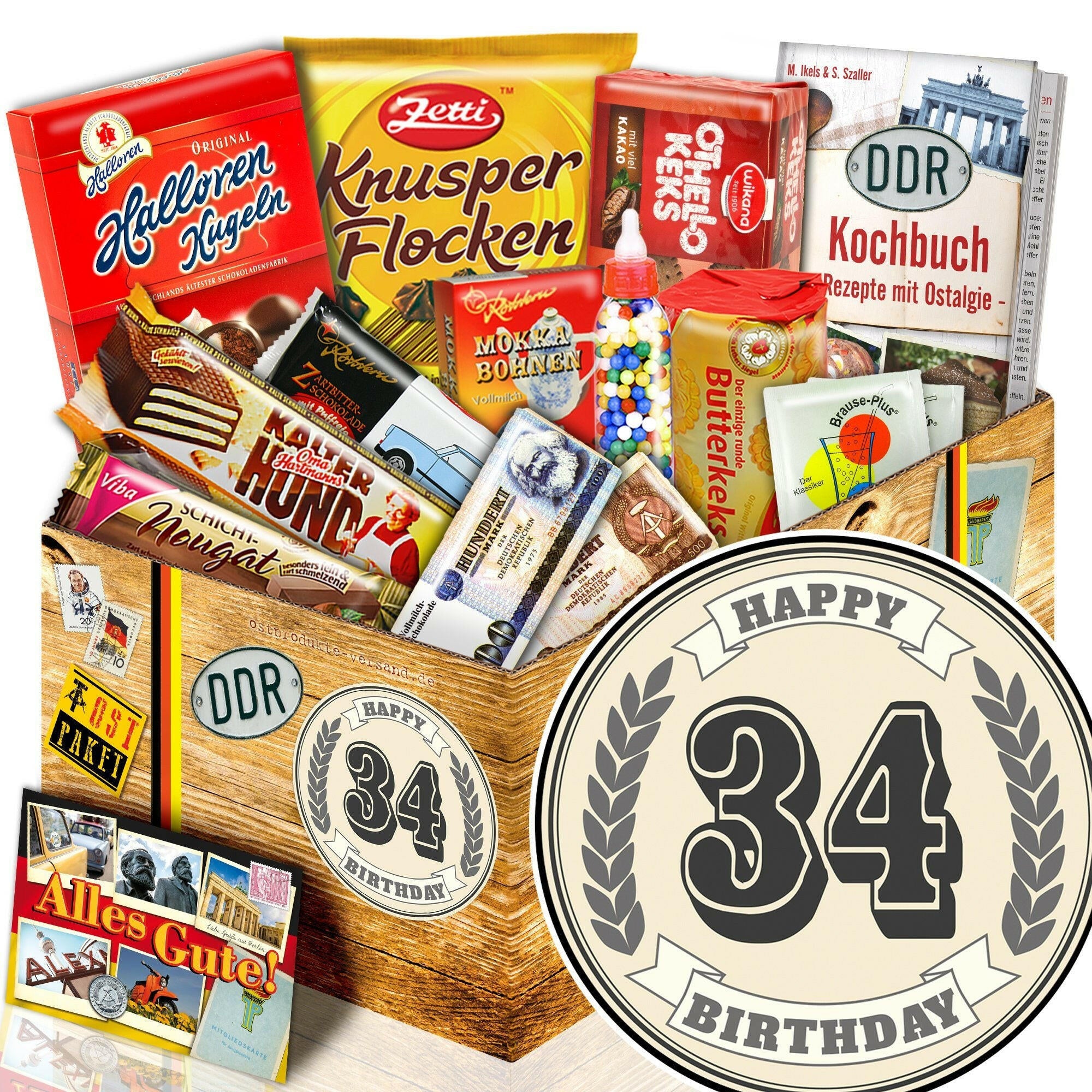 34 Zahl - Süßigkeiten Set DDR L - Ossiladen I Ostprodukte Versand