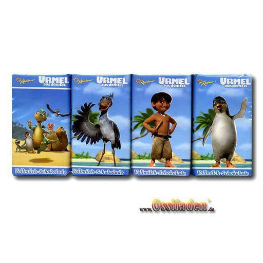 4 Vollmilch-Schokolade-Täfelchen (Urmel aus dem Eis)