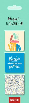 Magnetlesezeichen Bücher sind wie Wärmflaschen fürs Herz. - Magnet