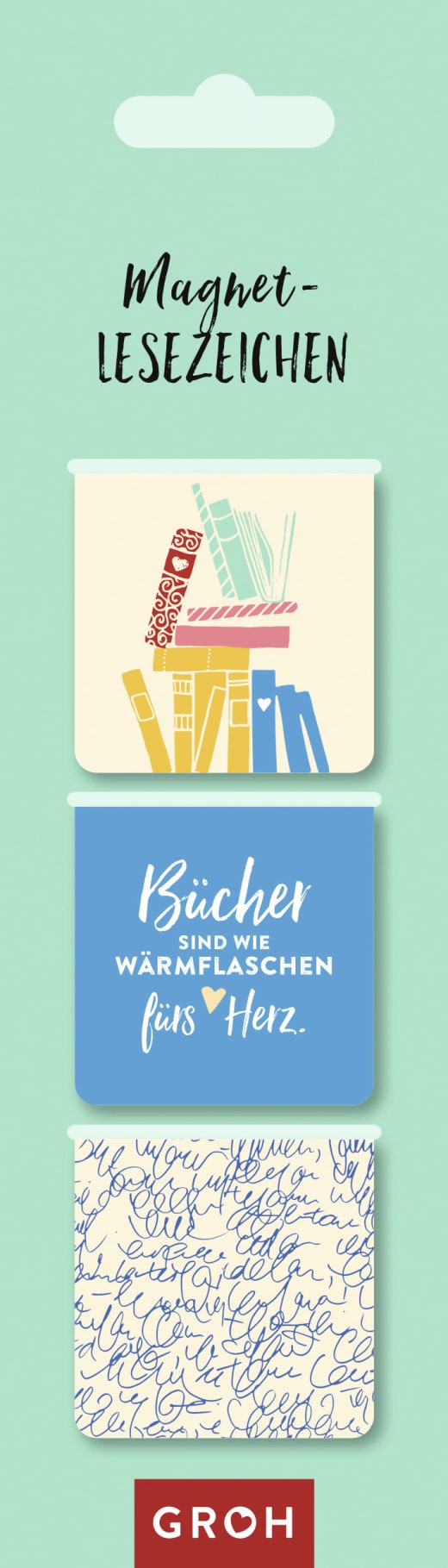 Magnetlesezeichen Bücher sind wie Wärmflaschen fürs Herz. - Magnet
