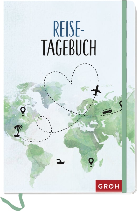 Reisetagebuch (Weltkarte) - Tagebuch NB - 96 Seiten