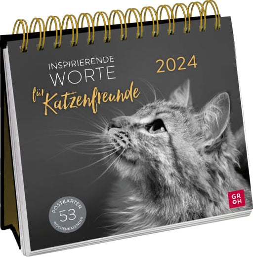 Inspirierende Worte für Katzenfreunde 2024 - Aufstellkalender