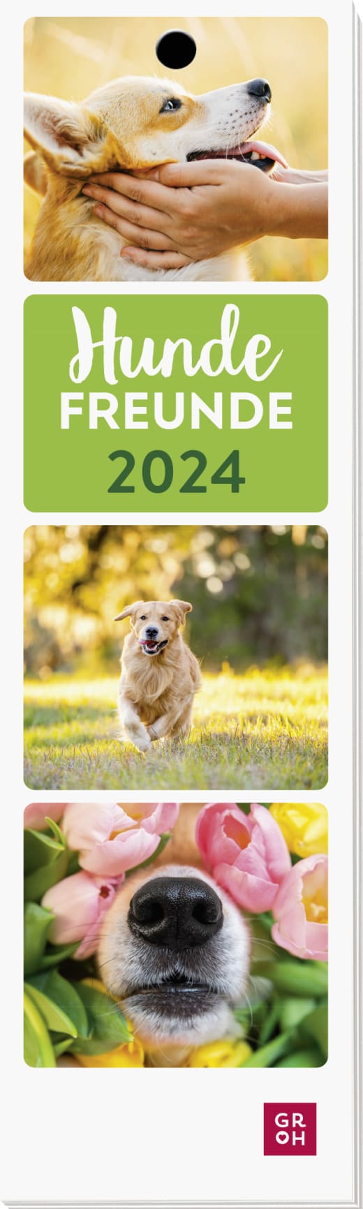 Hundefreunde 2024 - Lesezeichenkalender - 12 Seiten