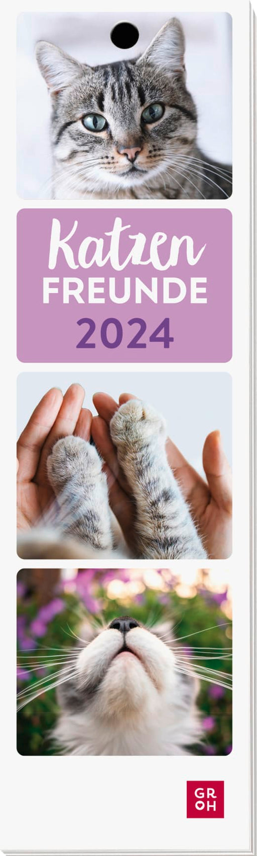 Katzenfreunde 2024 - Lesezeichenkalender - 12 Seiten
