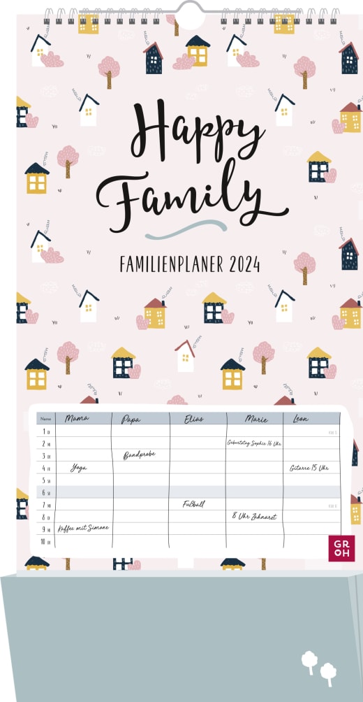 Happy Family - Familienplaner 2024 - Wandkalender - 12 Seiten