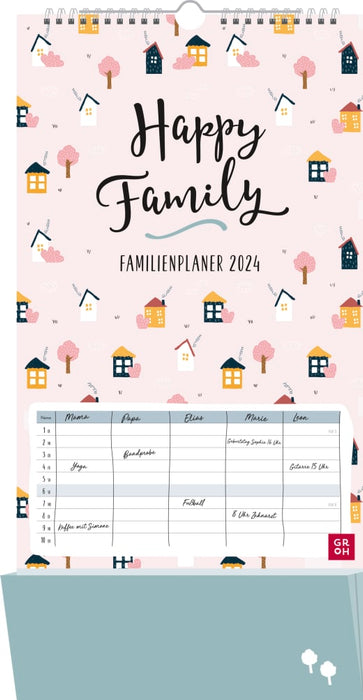 Happy Family - Familienplaner 2024 - Wandkalender - 12 Seiten