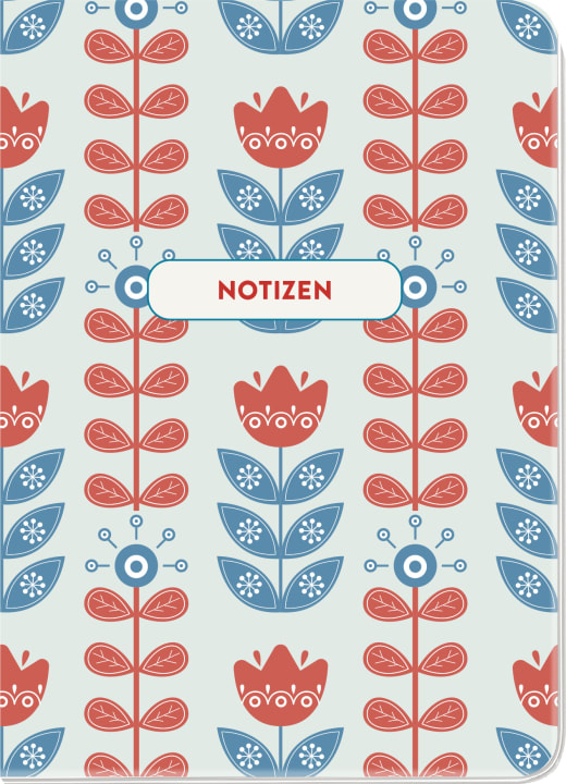 Notizheft Midsommar Blumen (blau) - Notizbuch NB - 48 Seiten