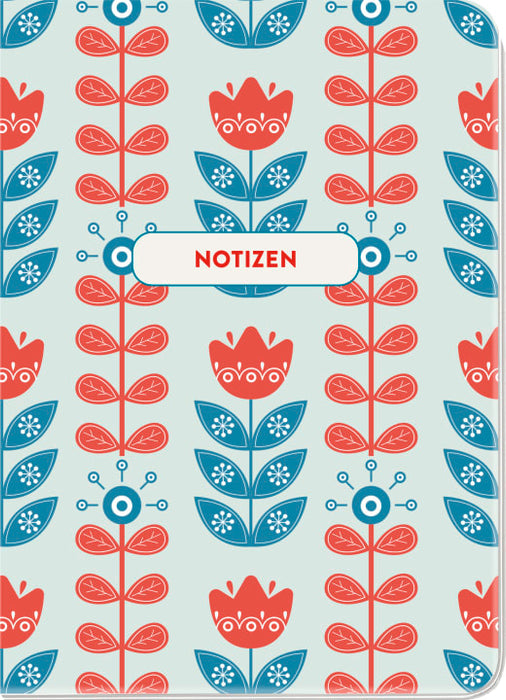 Notizheft Midsommar Blumen (blau) - Notizbuch NB - 48 Seiten