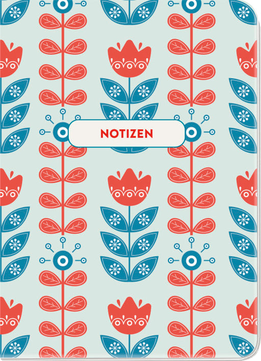 Notizheft Midsommar Blumen (blau) - Notizbuch NB - 48 Seiten