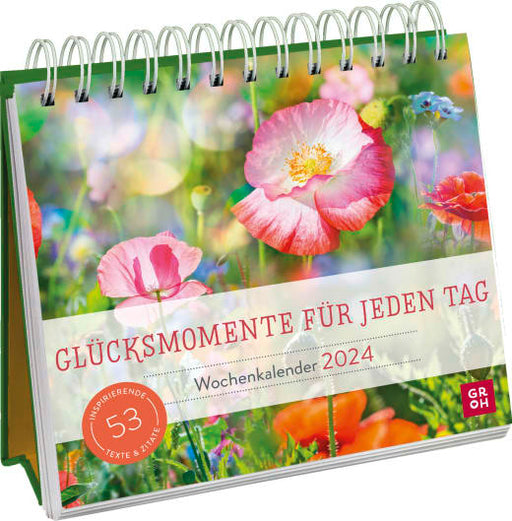 Glücksmomente für jeden Tag 2024 - Aufstellkalender - 108 Seiten