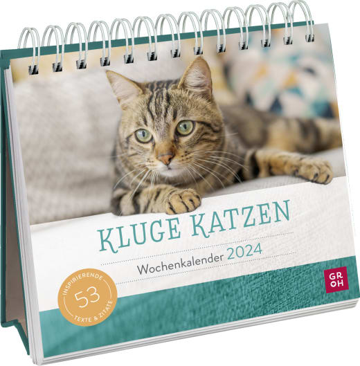 Kluge Katzen 2024 - Aufstellkalender - 108 Seiten
