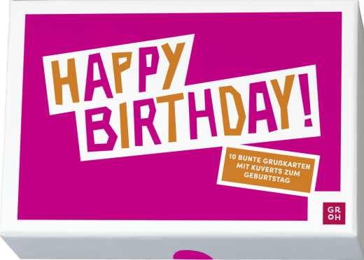 Happy Birthday! 10 bunte Grußkarten mit Kuverts zum Geburtstag - Postkarten