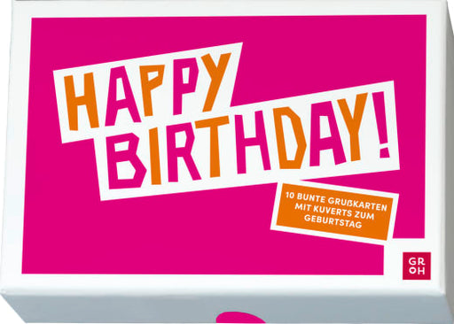 Happy Birthday! 10 bunte Grußkarten mit Kuverts zum Geburtstag - Postkarten