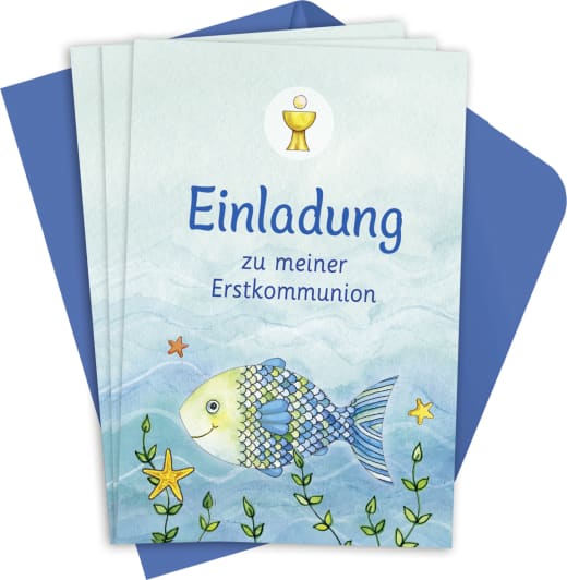 Der Wunschfisch. Einladungskarten zur Erstkommunion - Postkarten