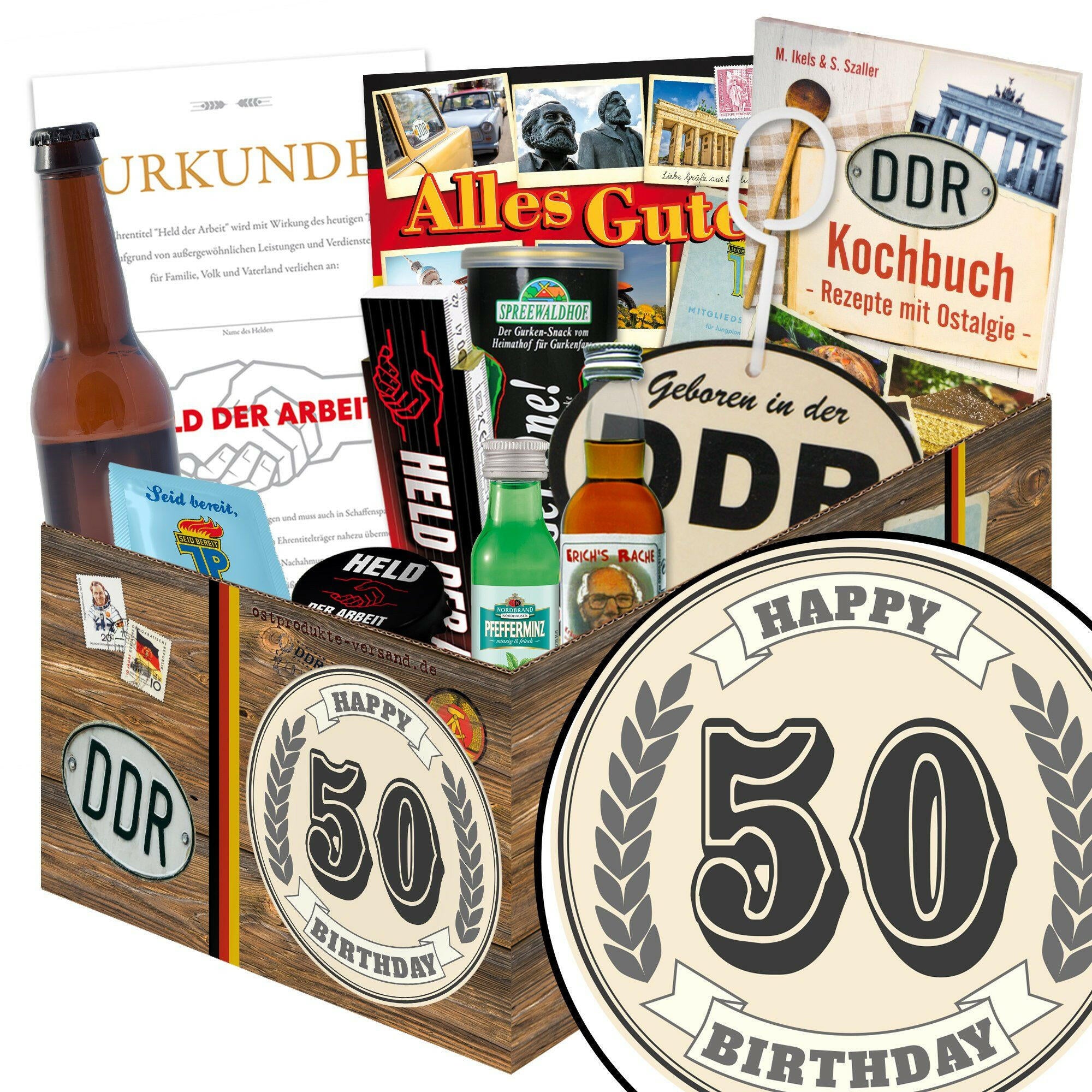 50. Geburtstag - Geschenkset Ostpaket "Männer Box" - Ossiladen I Ostprodukte Versand