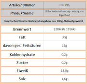 8 Bockwürste knackig - würzig - in Eigenhaut (Döbelner) - Ossiladen I Ostprodukte Versand