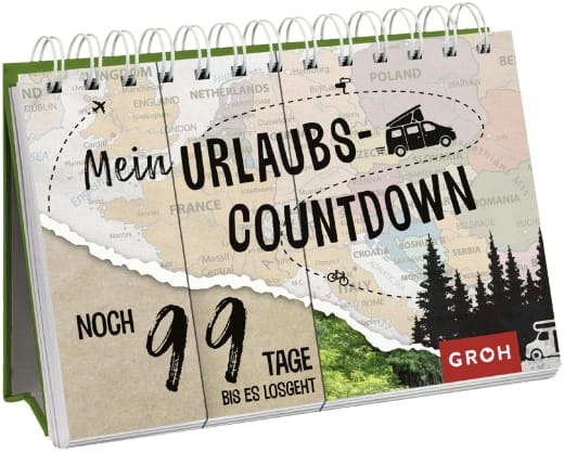 Mein Urlaubscountdown (Landkarte) - Spiralaufsteller - 26 Seiten