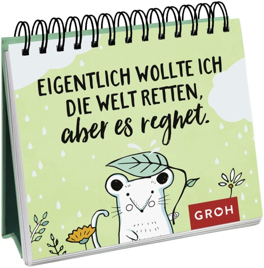 Eigentlich wollte ich die Welt retten, aber es regnet. - Spiralaufsteller - 52 Seiten