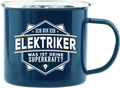 Emaille Becher / Tasse Ich bin ein Elektriker "Was ist deine Superkraft?" - Ossiladen I Ostprodukte Versand
