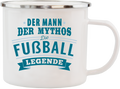 Emaille Becher / Tasse Fußballer "Die Fußball Legende - Der Mann Der Mythos" - Ossiladen I Ostprodukte Versand