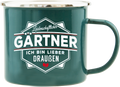 Emaille Becher / Tasse Gärtner "Ich bin lieber draußen" - Ossiladen I Ostprodukte Versand