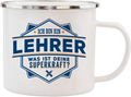 Emaille Becher / Tasse Ich bin ein Lehrer "Was ist deine Superkraft" - Ossiladen I Ostprodukte Versand