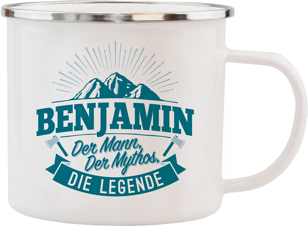Emaille Becher / Tasse Benjamin "Die Legende" - Ossiladen I Ostprodukte Versand