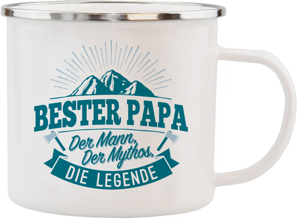 Emaille Becher / Tasse "Bester Papa" - Ossiladen I Ostprodukte Versand