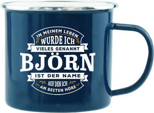 Emaille Becher / Tasse Björn ist der Name auf den ich am besten höre - Ossiladen I Ostprodukte Versand
