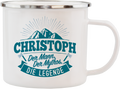 Emaille Becher / Tasse Christoph der Mann, der Mythos, die Legende - Ossiladen I Ostprodukte Versand