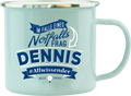 Emaille Becher / Tasse Dennis Allwissender helle Leuchte - Ossiladen I Ostprodukte Versand