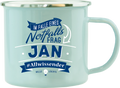 Emaille Becher / Tasse Jan Allwissender, helle Leuchte - Ossiladen I Ostprodukte Versand