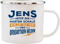 Emaille Becher / Tasse Jens das Herz eines großartigen Helden - Ossiladen I Ostprodukte Versand
