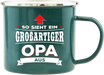 Emaille Becher / Tasse "So sieht ein großartiger Opa aus" - Ossiladen I Ostprodukte Versand
