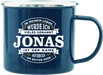 Emaille Becher / Tasse Jonas ist der Name auf den ich am besten höre - Ossiladen I Ostprodukte Versand