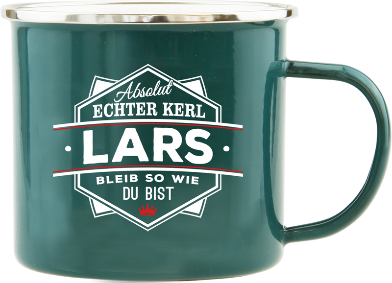 Emaille Becher / Tasse Lars bleib wie du bist - Ossiladen I Ostprodukte Versand