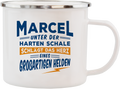 Emaille Becher / Tasse Marcel das Herz eines großartigen Helden - Ossiladen I Ostprodukte Versand