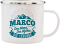 Emaille Becher / Tasse Marco der Mann, der Mythos, die Legende - Ossiladen I Ostprodukte Versand