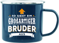 Emaille Becher / Tasse "So sieht ein großartiger Bruder aus" - Ossiladen I Ostprodukte Versand