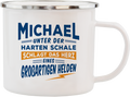 Emaille Becher / Tasse Michael das Herz eines großartigen Helden - Ossiladen I Ostprodukte Versand