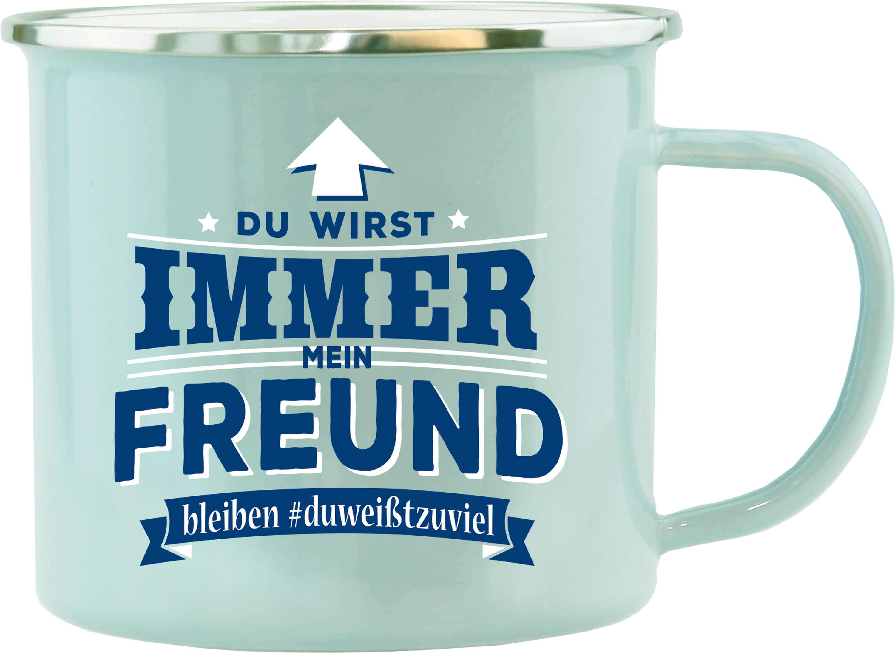 Emaille Becher / Tasse Freund "Du wirst immer mein Freund bleiben" - Ossiladen I Ostprodukte Versand