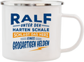 Emaille Becher / Tasse Ralf das Herz eines großartigen Helden - Ossiladen I Ostprodukte Versand