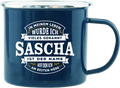 Emaille Becher / Tasse Sascha ist der Name auf den ich am besten höre - Ossiladen I Ostprodukte Versand