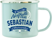 Emaille Becher / Tasse Sebastian, Allwissender, helle Leuchte - Ossiladen I Ostprodukte Versand