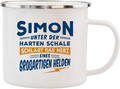 Emaille Becher / Tasse Simon das Herz eines großartigen Helden - Ossiladen I Ostprodukte Versand
