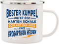 Emaille Becher / Tasse Kumpel "Unter der harten Schale schlägt das Herz eines großartigen Helden"" - Ossiladen I Ostprodukte Versand